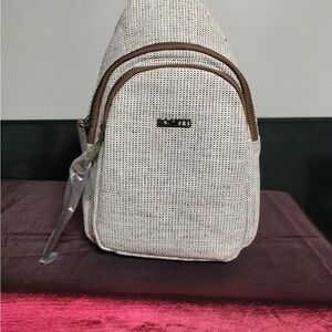 Rosetti Beige and Brown Crossbody Bag